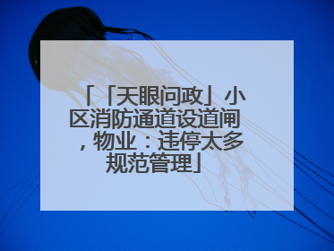 「天眼问政」小区消防通道设道闸，物业：违停太多规范管理