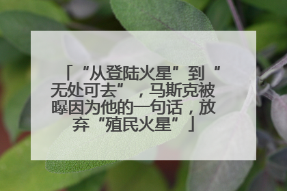 “从登陆火星”到“无处可去”，马斯克被曝因为他的一句话，放弃“殖民火星”