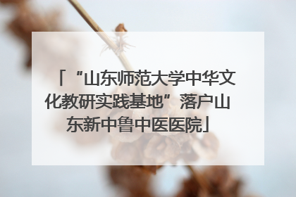 “山东师范大学中华文化教研实践基地”落户山东新中鲁中医医院