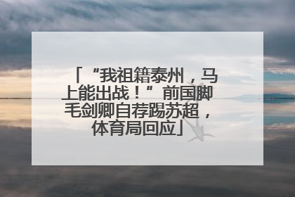 “我祖籍泰州，马上能出战！”前国脚毛剑卿自荐踢苏超，体育局回应