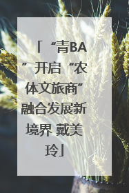 “青BA”开启“农体文旅商”融合发展新境界 戴美玲