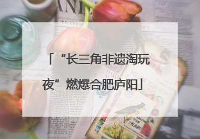 “长三角非遗淘玩夜”燃爆合肥庐阳
