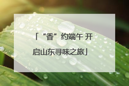 “香”约端午 开启山东寻味之旅