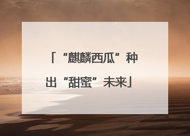 “麒麟西瓜”种出“甜蜜”未来