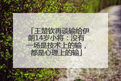 王楚钦再谈输给伊朗14岁小将：没有一场是技术上的输，都是心理上的输