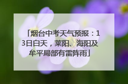 烟台中考天气预报：13日白天，莱阳、海阳及牟平局部有雷阵雨