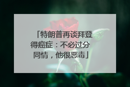 特朗普再谈拜登得癌症：不必过分同情，他很恶毒