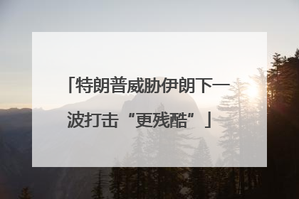 特朗普威胁伊朗下一波打击“更残酷”