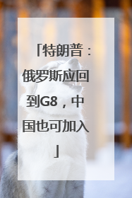 特朗普：俄罗斯应回到G8，中国也可加入