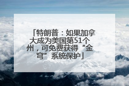 特朗普：如果加拿大成为美国第51个州，可免费获得“金穹”系统保护