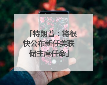 特朗普：将很快公布新任美联储主席任命