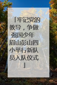 牢记党的教导，争做强国少年 眉山彭山四小举行新队员入队仪式