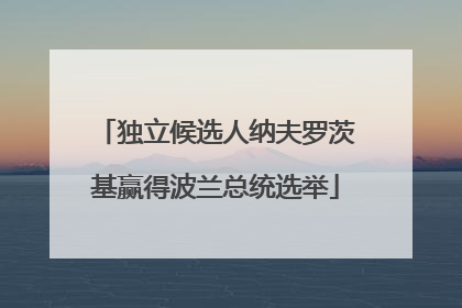 独立候选人纳夫罗茨基赢得波兰总统选举