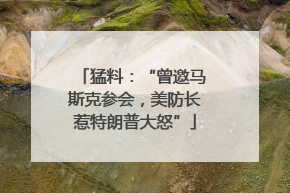 猛料：“曾邀马斯克参会，美防长惹特朗普大怒”