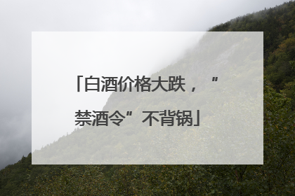 白酒价格大跌，“禁酒令”不背锅