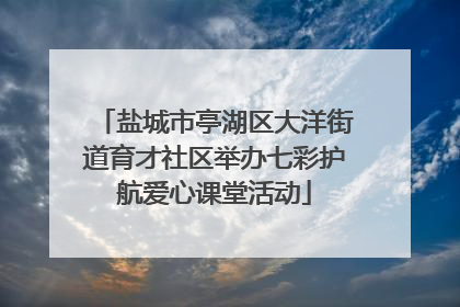 盐城市亭湖区大洋街道育才社区举办七彩护航爱心课堂活动