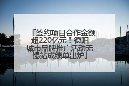 签约项目合作金额超220亿元！德阳城市品牌推广活动无锡站成绩单出炉