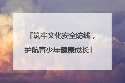 筑牢文化安全防线，护航青少年健康成长
