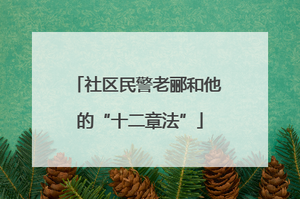 社区民警老郦和他的“十二章法”