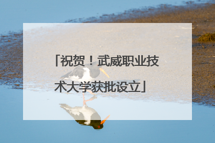 祝贺！武威职业技术大学获批设立