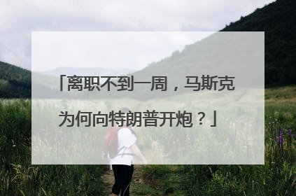 离职不到一周，马斯克为何向特朗普开炮？
