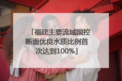福建主要流域国控断面优良水质比例首次达到100%