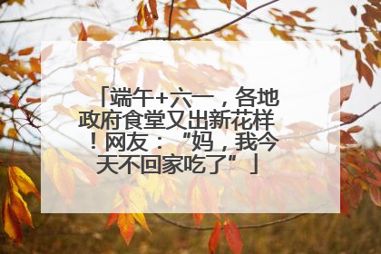 端午+六一，各地政府食堂又出新花样！网友：“妈，我今天不回家吃了”