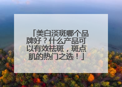美白淡斑哪个品牌好？什么产品可以有效祛斑，斑点肌的热门之选！
