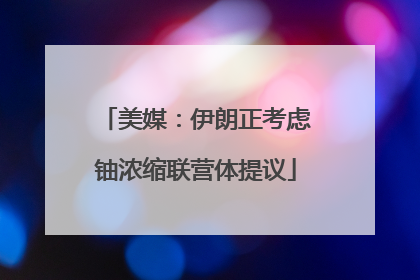 美媒：伊朗正考虑铀浓缩联营体提议