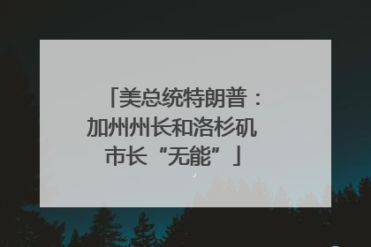 美总统特朗普：加州州长和洛杉矶市长“无能”