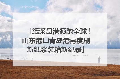 纸浆母港领跑全球！山东港口青岛港再度刷新纸浆装箱新纪录