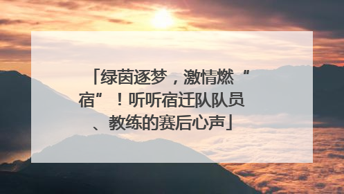 绿茵逐梦，激情燃“宿”！听听宿迁队队员、教练的赛后心声