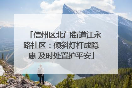 信州区北门街道江永路社区：倾斜灯杆成隐患 及时处置护平安