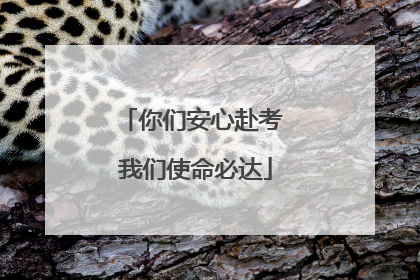 你们安心赴考 我们使命必达