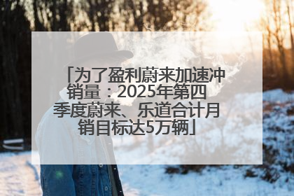 为了盈利蔚来加速冲销量：2025年第四季度蔚来、乐道合计月销目标达5万辆