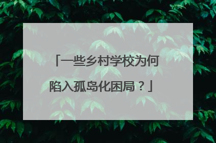 一些乡村学校为何陷入孤岛化困局？