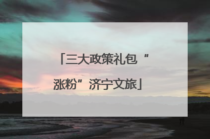 三大政策礼包“涨粉”济宁文旅