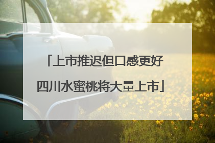 上市推迟但口感更好 四川水蜜桃将大量上市