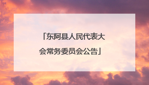 东阿县人民代表大会常务委员会公告