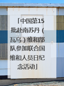 中国第15批赴南苏丹（瓦乌）维和部队参加联合国维和人员日纪念活动