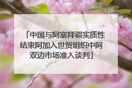 中国与阿塞拜疆实质性结束阿加入世贸组织中阿双边市场准入谈判