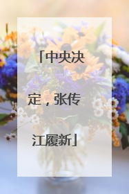 中央决定，张传江履新