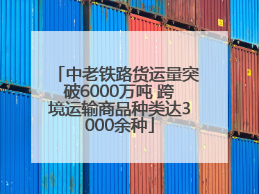 中老铁路货运量突破6000万吨 跨境运输商品种类达3000余种