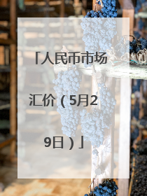 人民币市场汇价（5月29日）
