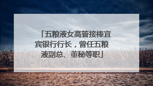 五粮液女高管接棒宜宾银行行长，曾任五粮液副总、董秘等职