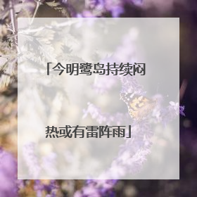 今明鹭岛持续闷热或有雷阵雨
