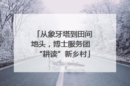 从象牙塔到田间地头，博士服务团“耕读”新乡村
