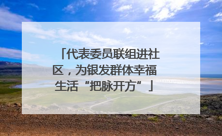 代表委员联组进社区，为银发群体幸福生活“把脉开方”