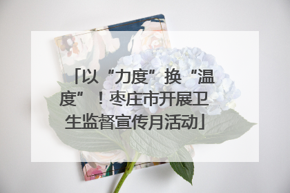 以“力度”换“温度”！枣庄市开展卫生监督宣传月活动