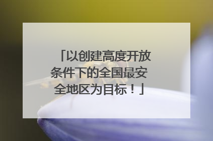 以创建高度开放条件下的全国最安全地区为目标！
